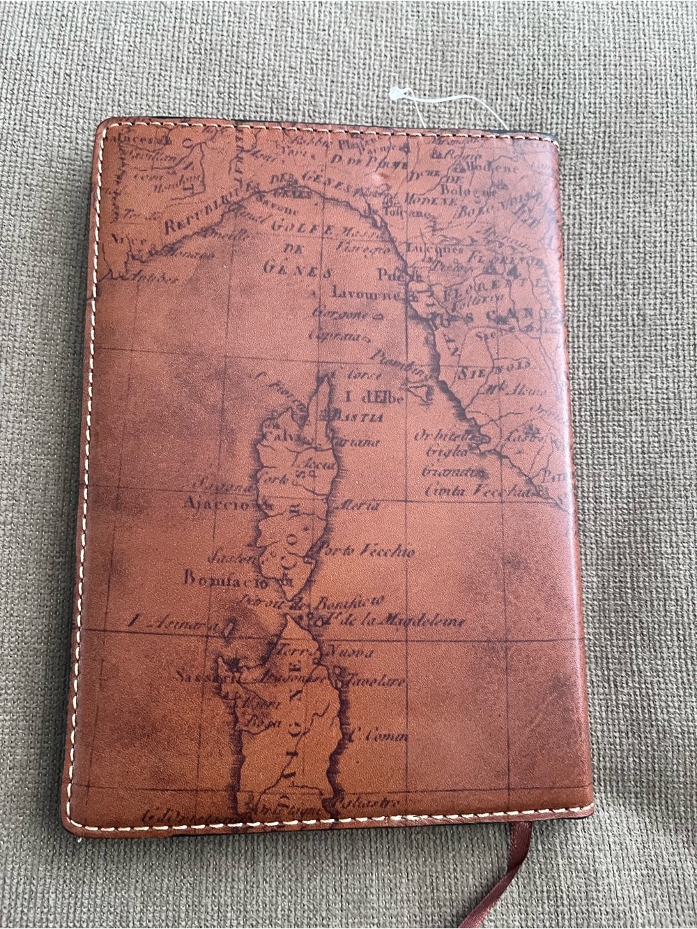 Patricia Nash Brown Leather Map-Print Travel Journal - Picture 2 of 9
